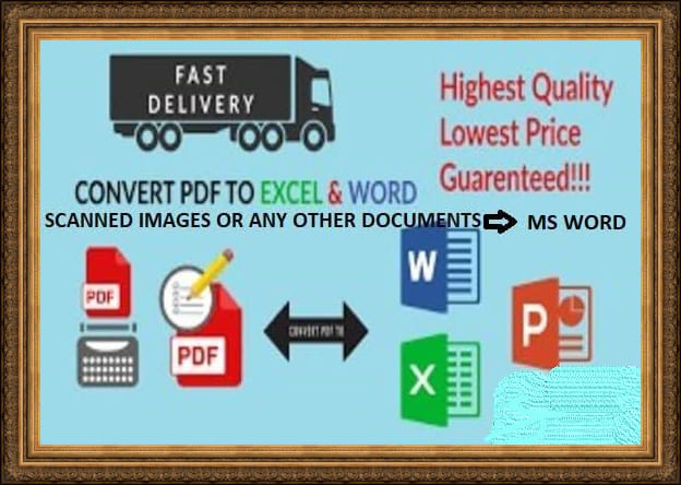 Professional typing CONVERT PDF TO WORDS, EXCEL AND ...