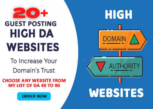I Will do 20 High DA Guest Post on Authority Blogs DA...