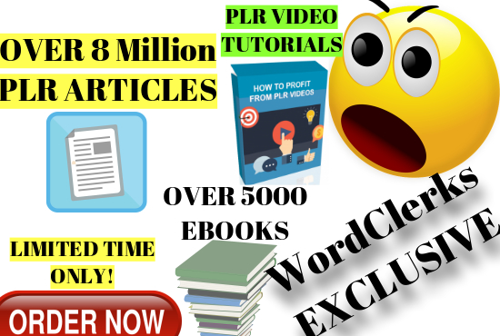 8,000,000 plr articles, 5000 ebooks and plr video tr...