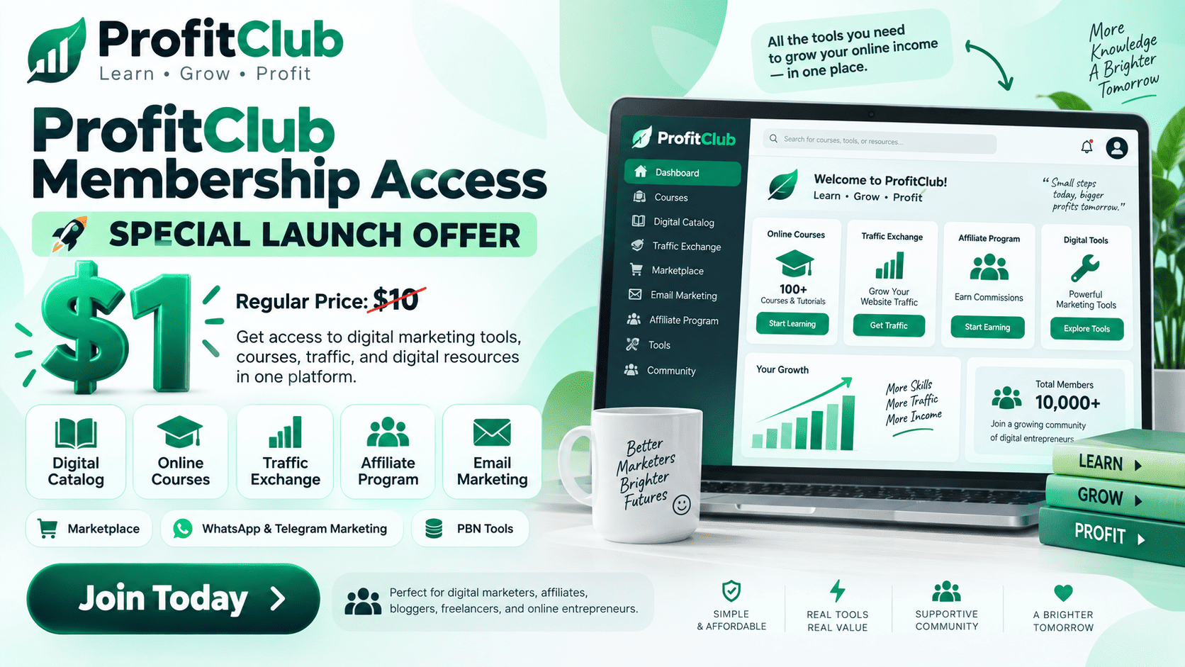 I Will Give You ProfitClub Digital Marketing Membership Access for Only $1