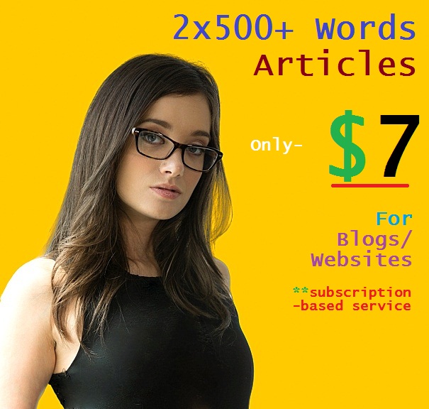 2x500+ Words Article For Blogs/ Websites Regularly