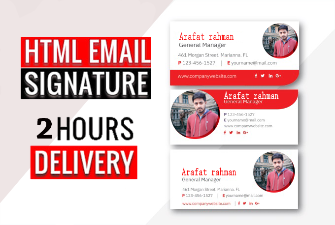 i will make html Clickable email signature or email signature 