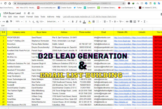 I will do b2b lead generation for your targeted business