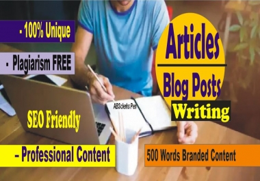 500+ words - SEO friendly ARTICLE,  BLOG POST or WEBSITE Content writing