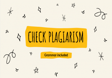 I will check plagiarism and grammar in one day