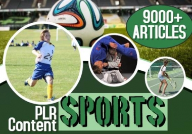 9000 Sports PLR Articles bundle